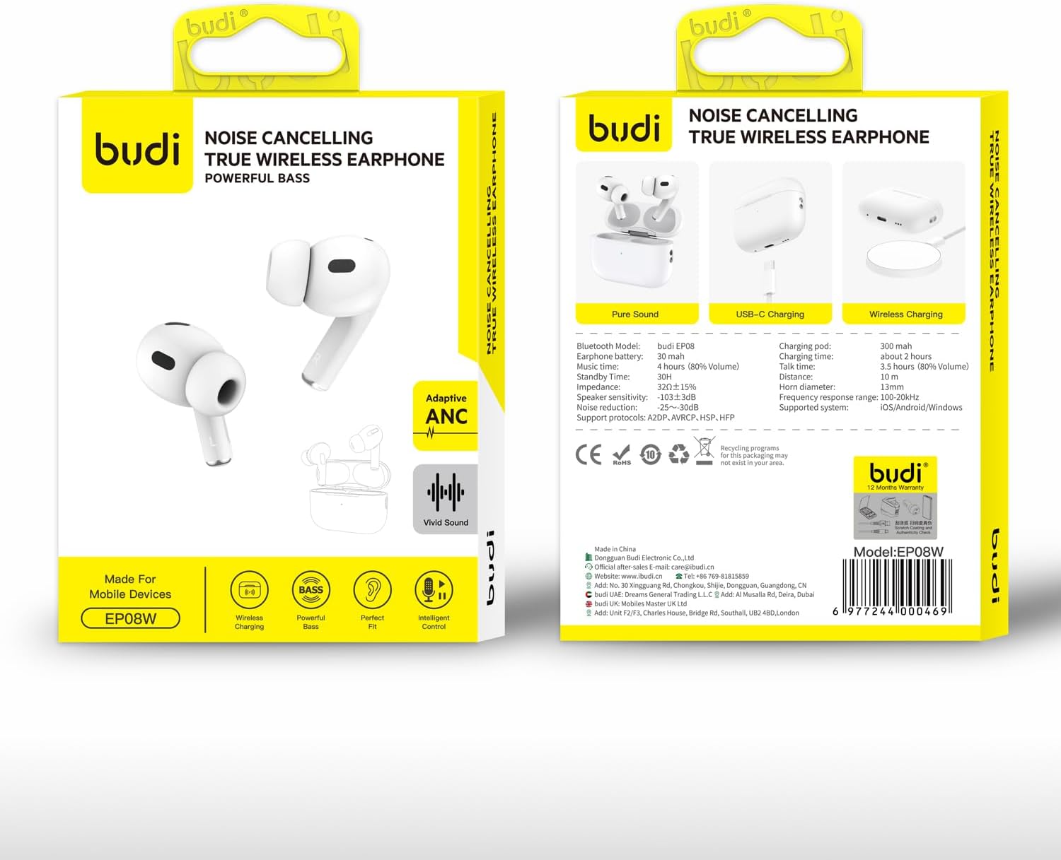 BUDI EP08W ACTIVE NOISE CANCELLING EARBUDS - Image 5